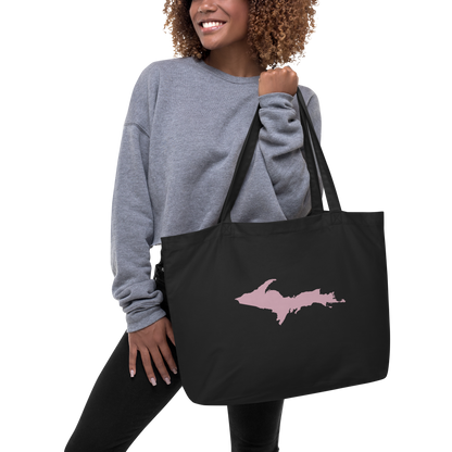 Michigan Upper Peninsula Large Tote Bag (w/ Pink UP Outline)