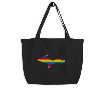 Michigan Upper Peninsula Large Tote Bag (w/ UP Pride Flag Outline)