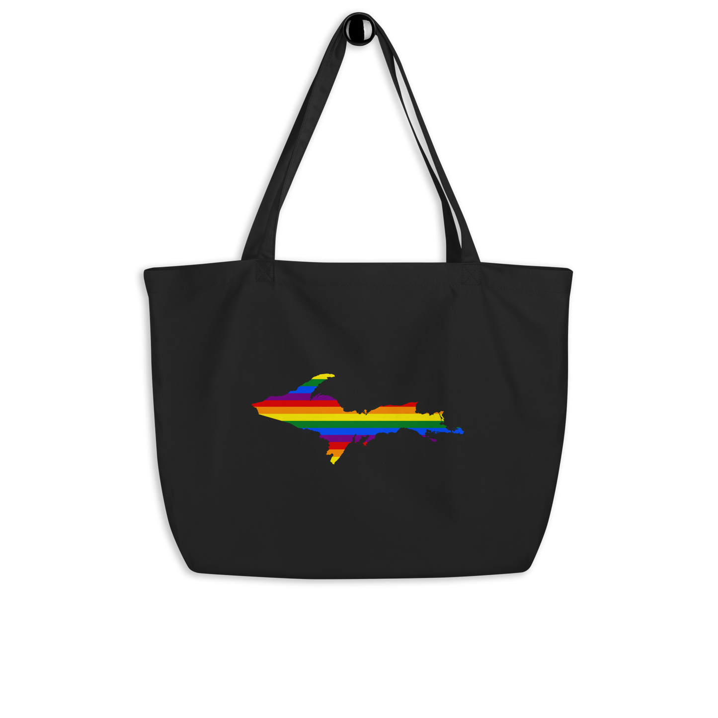 Michigan Upper Peninsula Large Tote Bag (w/ UP Pride Flag Outline)