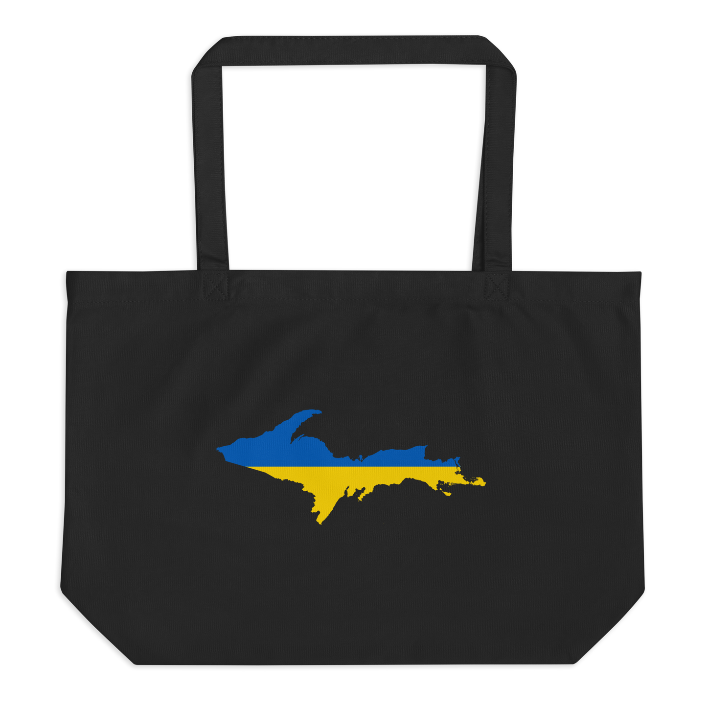 Michigan Upper Peninsula Large Tote Bag (w/ UP Ukraine Flag Outline)