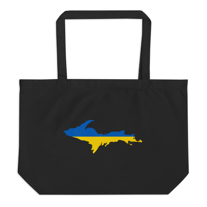 Michigan Upper Peninsula Large Tote Bag (w/ UP Ukraine Flag Outline)