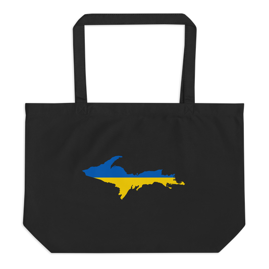Michigan Upper Peninsula Large Tote Bag (w/ UP Ukraine Flag Outline)