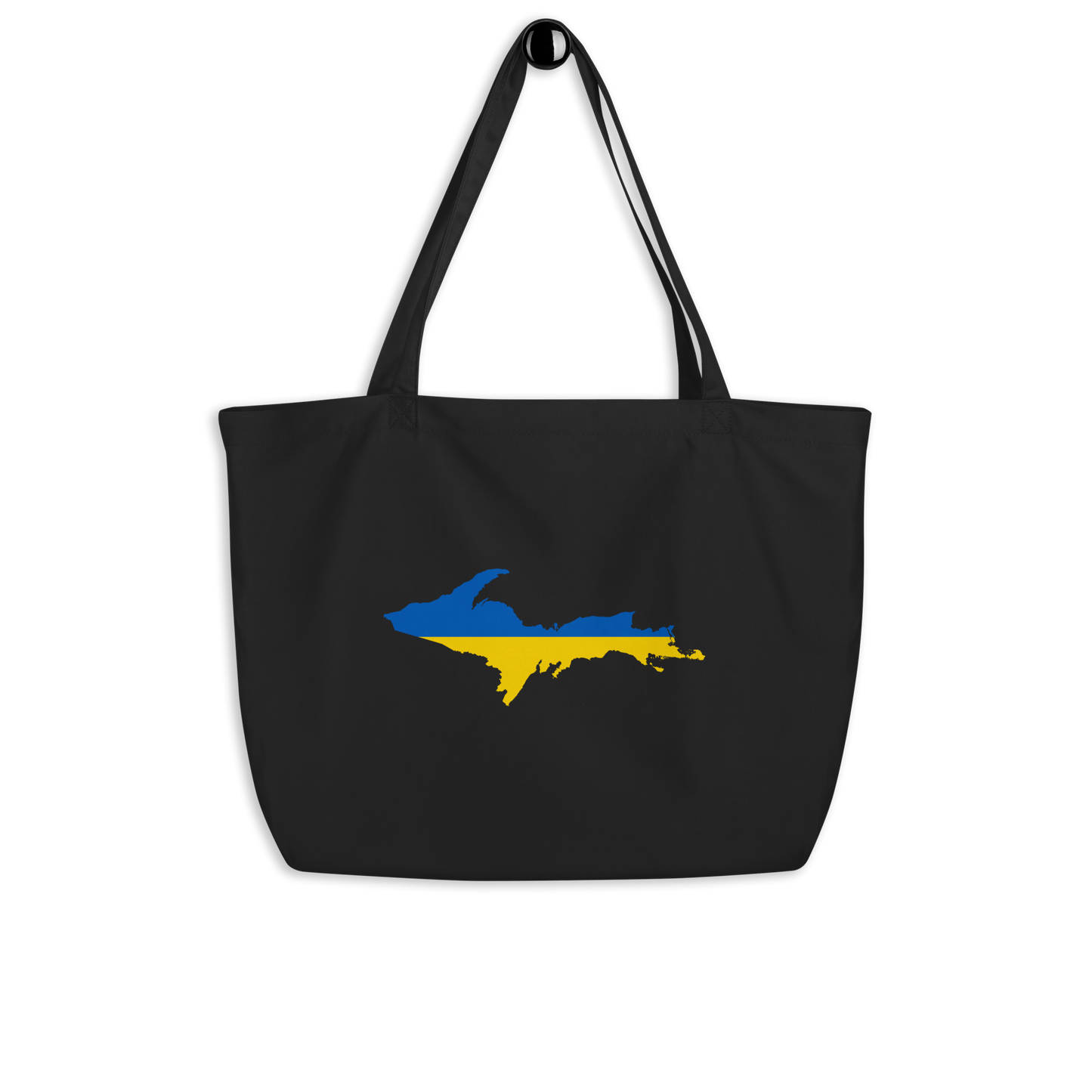 Michigan Upper Peninsula Large Tote Bag (w/ UP Ukraine Flag Outline)