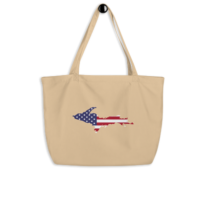 Michigan Upper Peninsula Large Tote Bag (w/ UP USA Flag Outline)