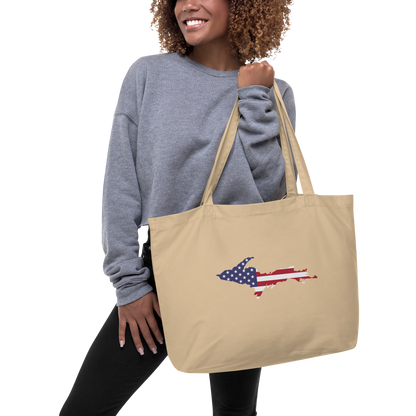 Michigan Upper Peninsula Large Tote Bag (w/ UP USA Flag Outline)