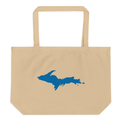 Michigan Upper Peninsula Large Tote Bag (w/ Azure UP Outline)