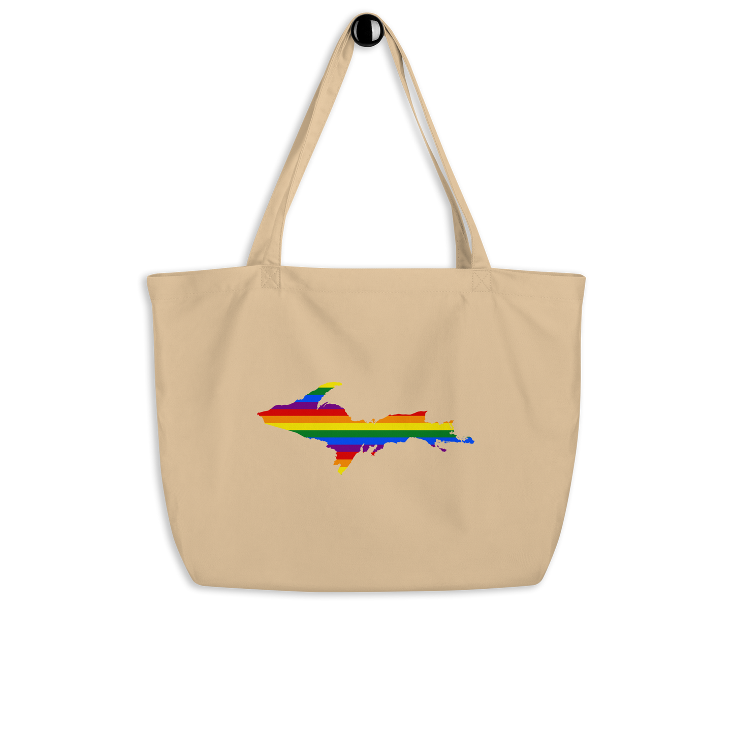 Michigan Upper Peninsula Large Tote Bag (w/ UP Pride Flag Outline)