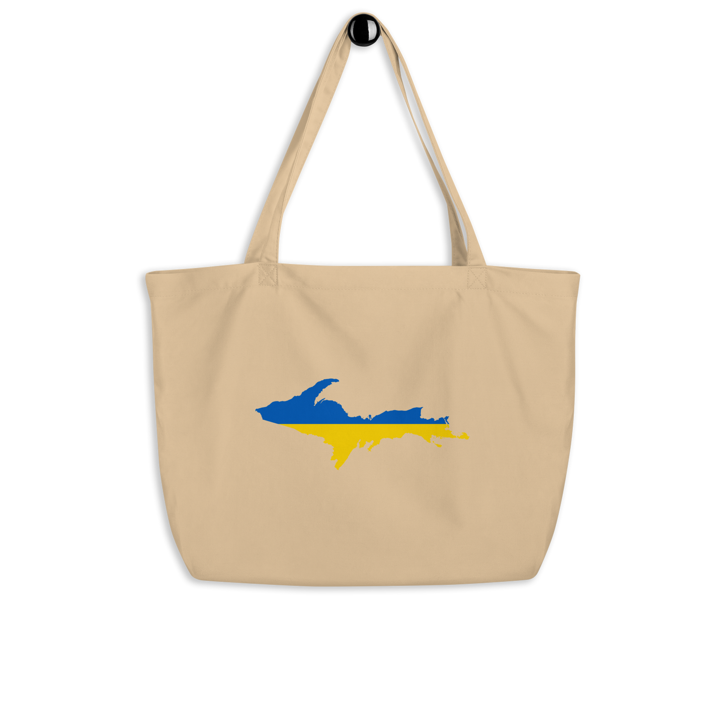 Michigan Upper Peninsula Large Tote Bag (w/ UP Ukraine Flag Outline)