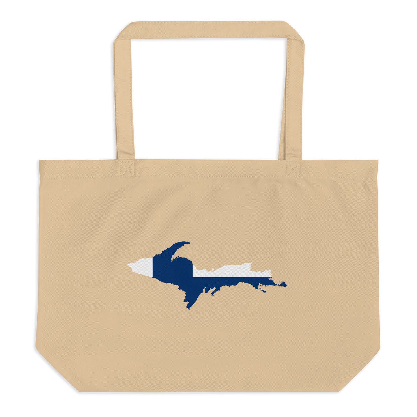 Michigan Upper Peninsula Large Tote Bag (w/ UP Finland Flag Outline)