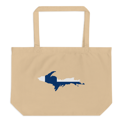 Michigan Upper Peninsula Large Tote Bag (w/ UP Finland Flag Outline)