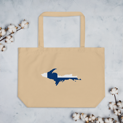 Michigan Upper Peninsula Large Tote Bag (w/ UP Finland Flag Outline)