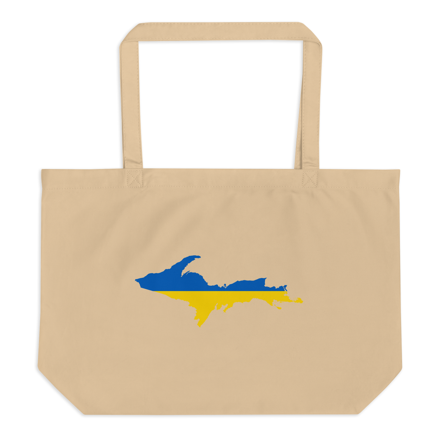 Michigan Upper Peninsula Large Tote Bag (w/ UP Ukraine Flag Outline)