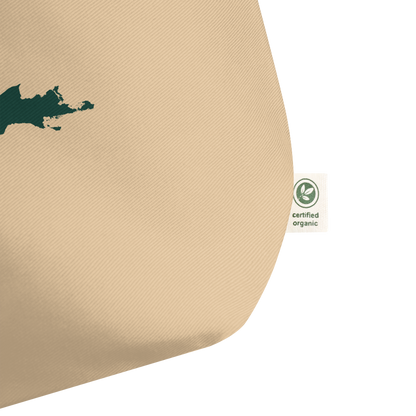 Michigan Upper Peninsula Large Tote Bag (w/ Green UP Outline)