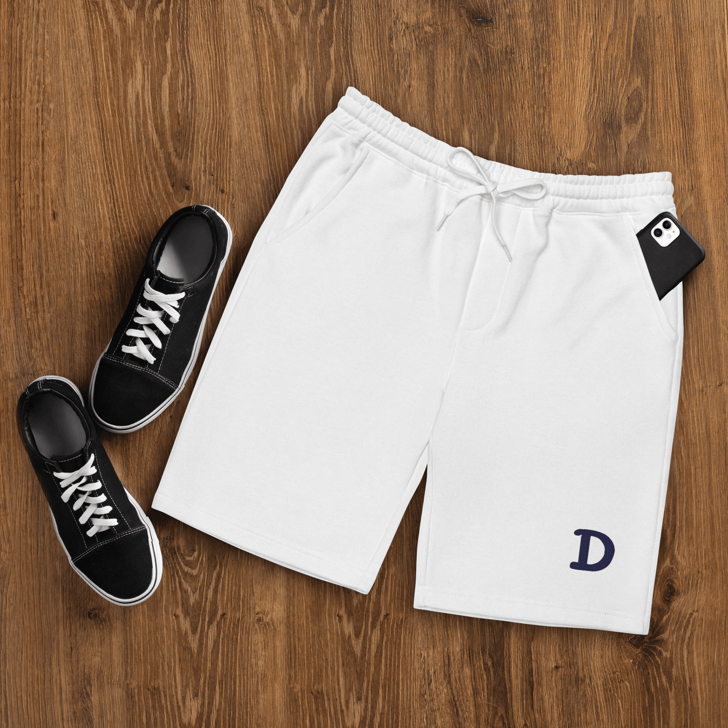 Detroit 'Old French D' Men's Shorts | Embroidered Fleece - Circumspice Michigan