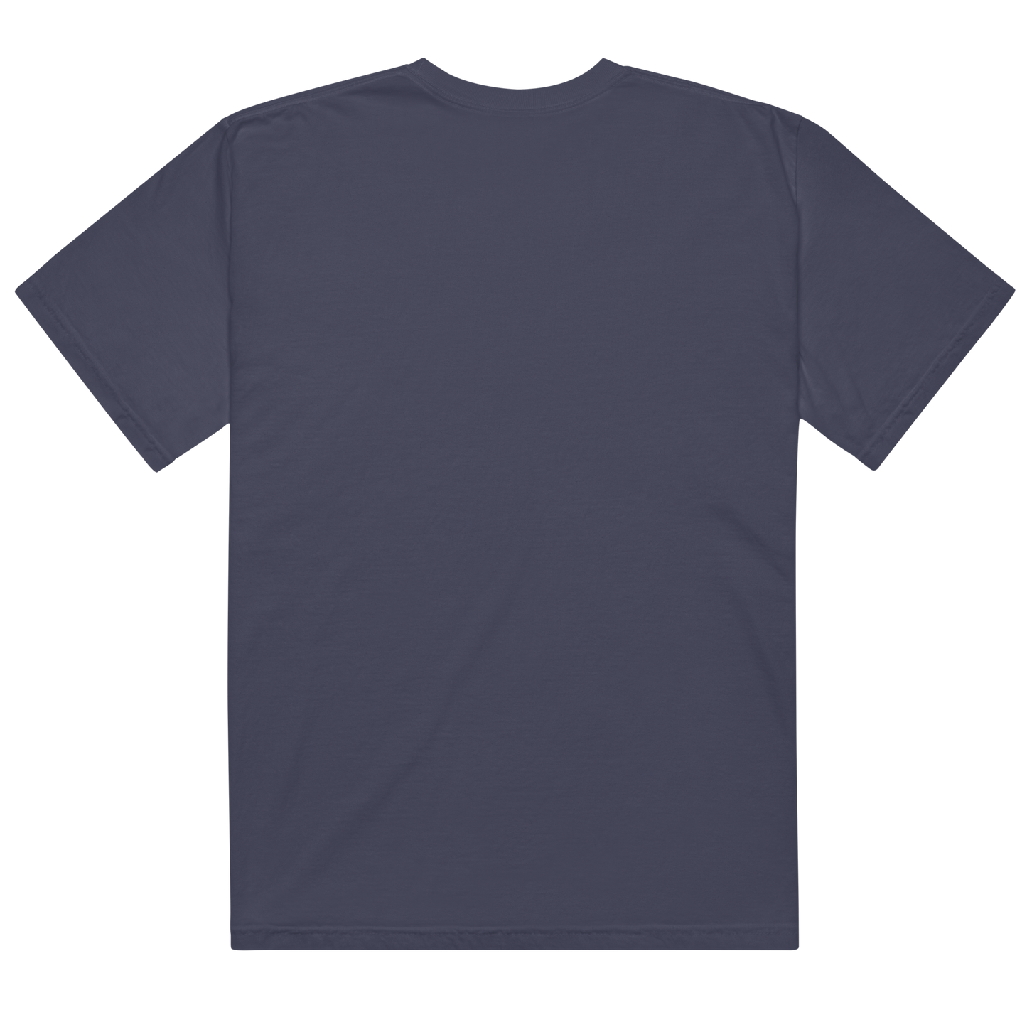 'Détroit Rocque Cité' Garment-Dyed T-Shirt (Automotive Crime Parody) | Navy/White Print