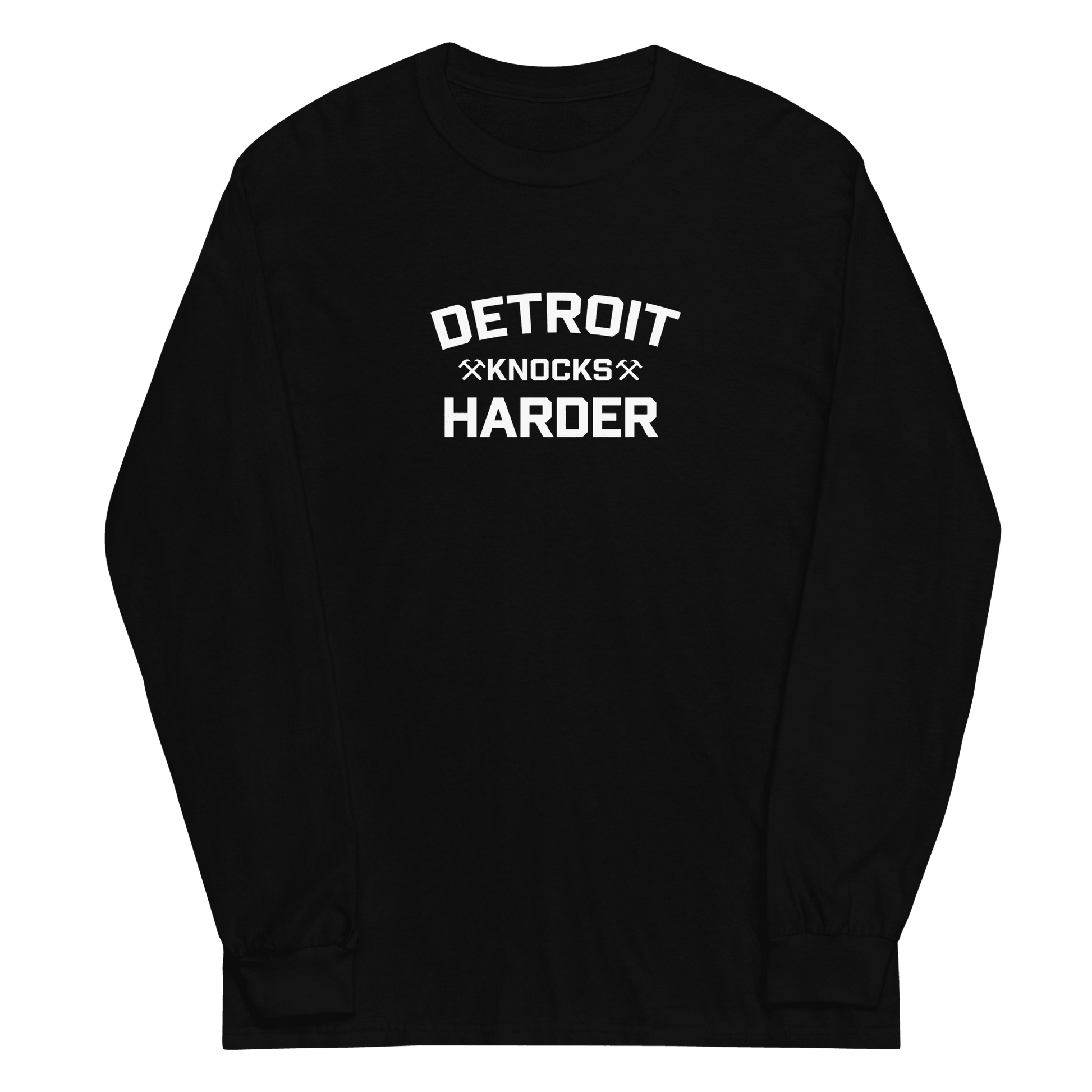 'Detroit Knocks Harder' T-Shirt | Unisex Long Sleeve - Circumspice Michigan