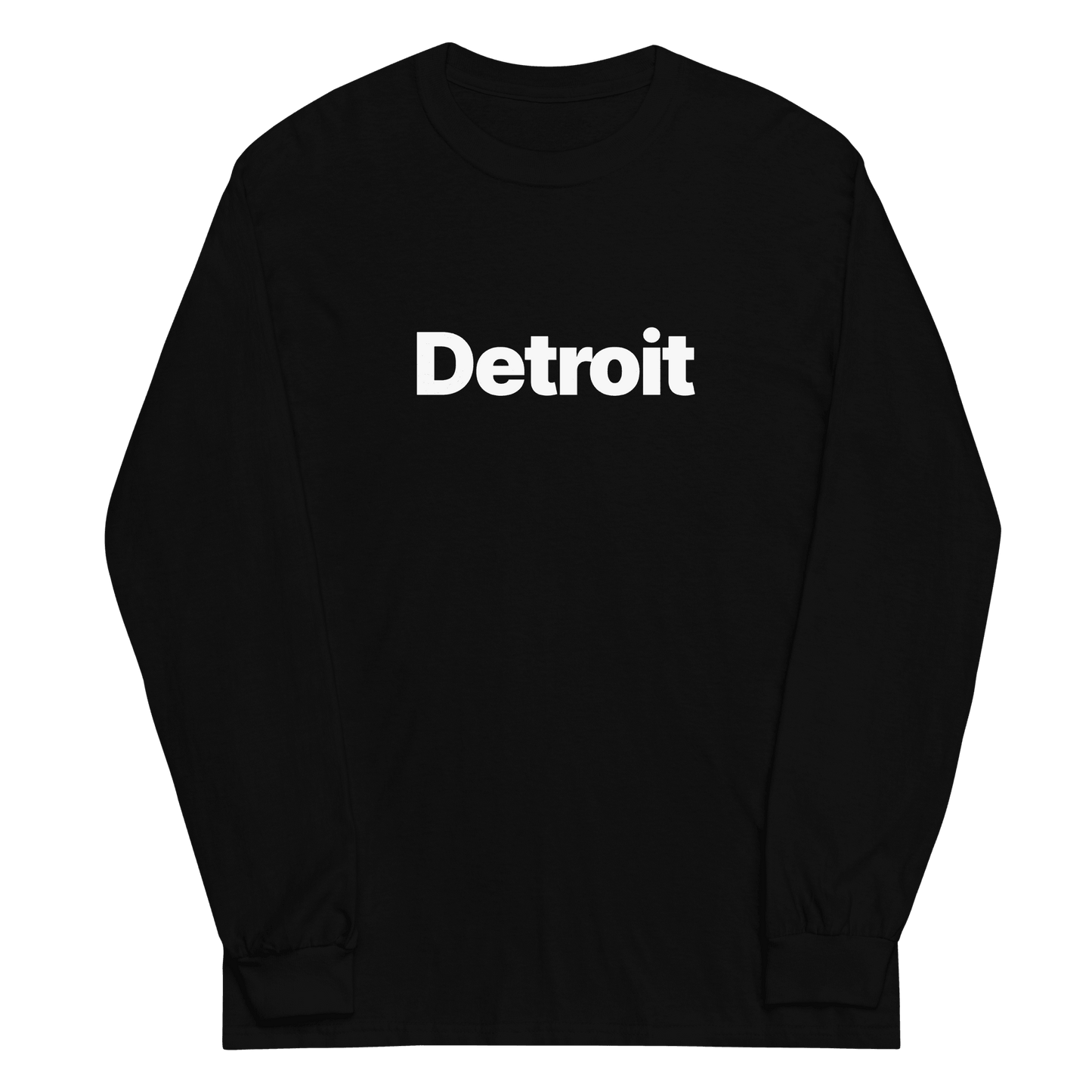 'Detroit' T-Shirt (Swiss Sans Font) | Unisex Long Sleeve - Circumspice Michigan