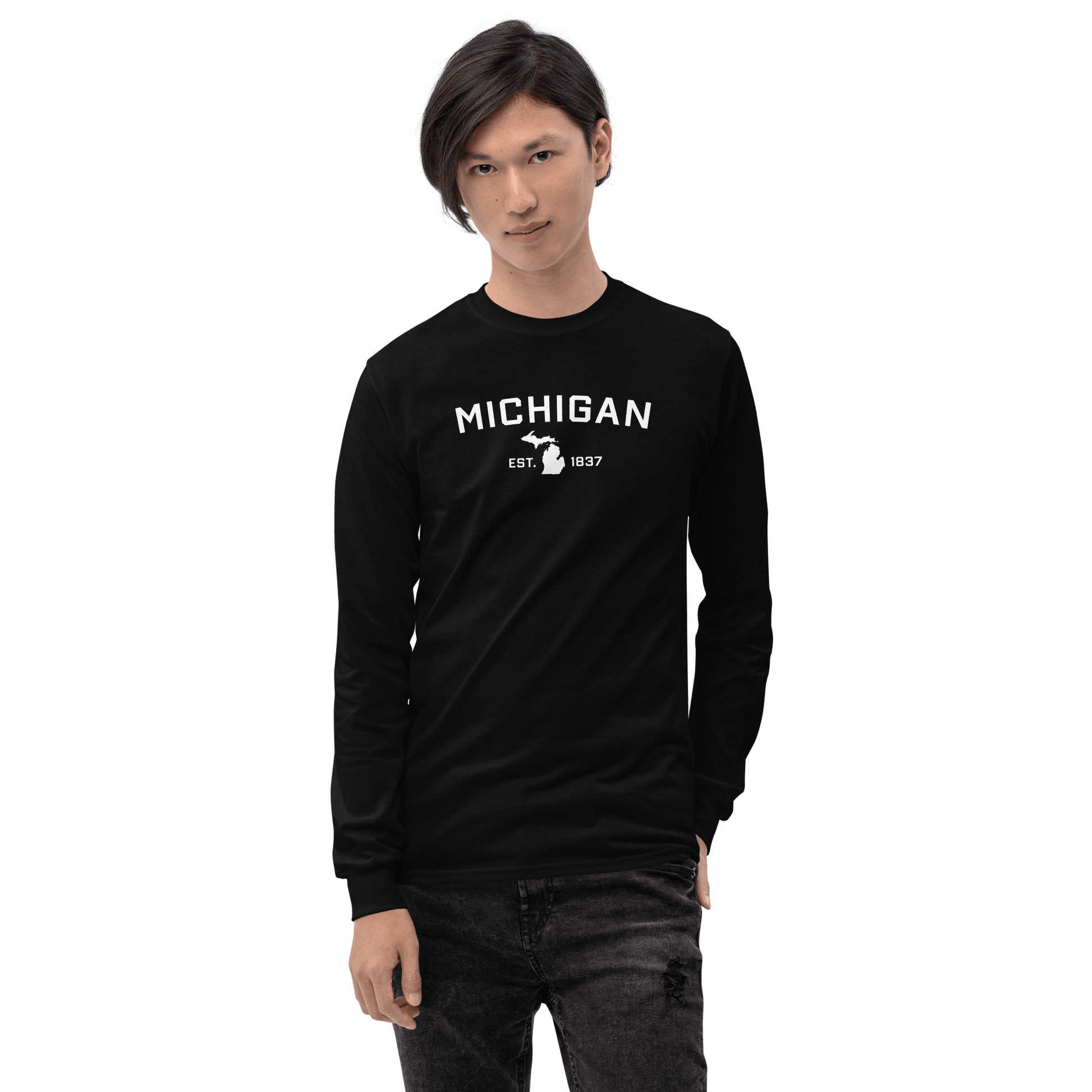 'Michigan EST 1837' T-Shirt | Unisex Long Sleeve - Circumspice Michigan