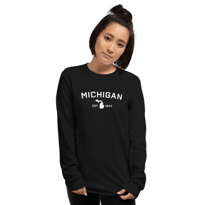 'Michigan EST 1837' T-Shirt | Unisex Long Sleeve - Circumspice Michigan