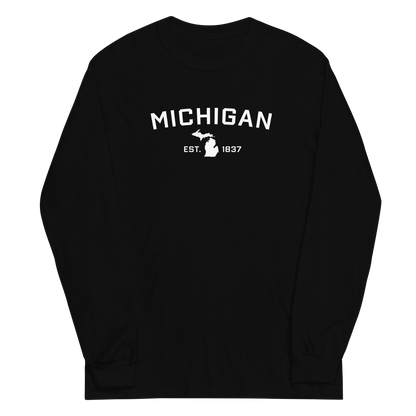 'Michigan EST 1837' T-Shirt | Unisex Long Sleeve - Circumspice Michigan