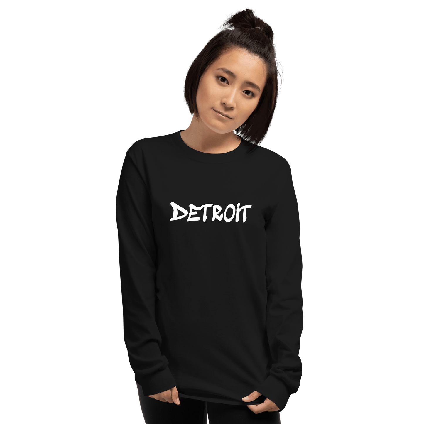 'Detroit' T-Shirt (1980s Hip Hop Font) | Unisex Long Sleeve - Circumspice Michigan