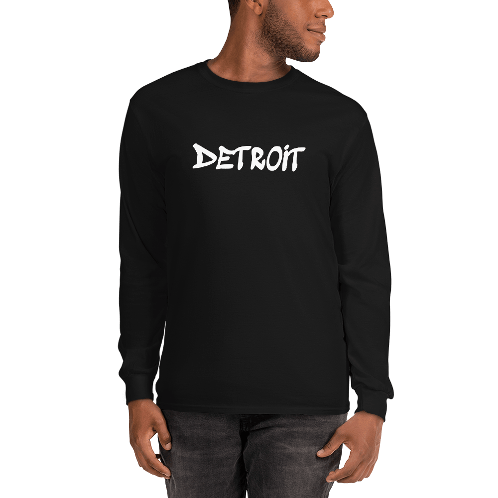 'Detroit' T-Shirt (1980s Hip Hop Font) | Unisex Long Sleeve - Circumspice Michigan