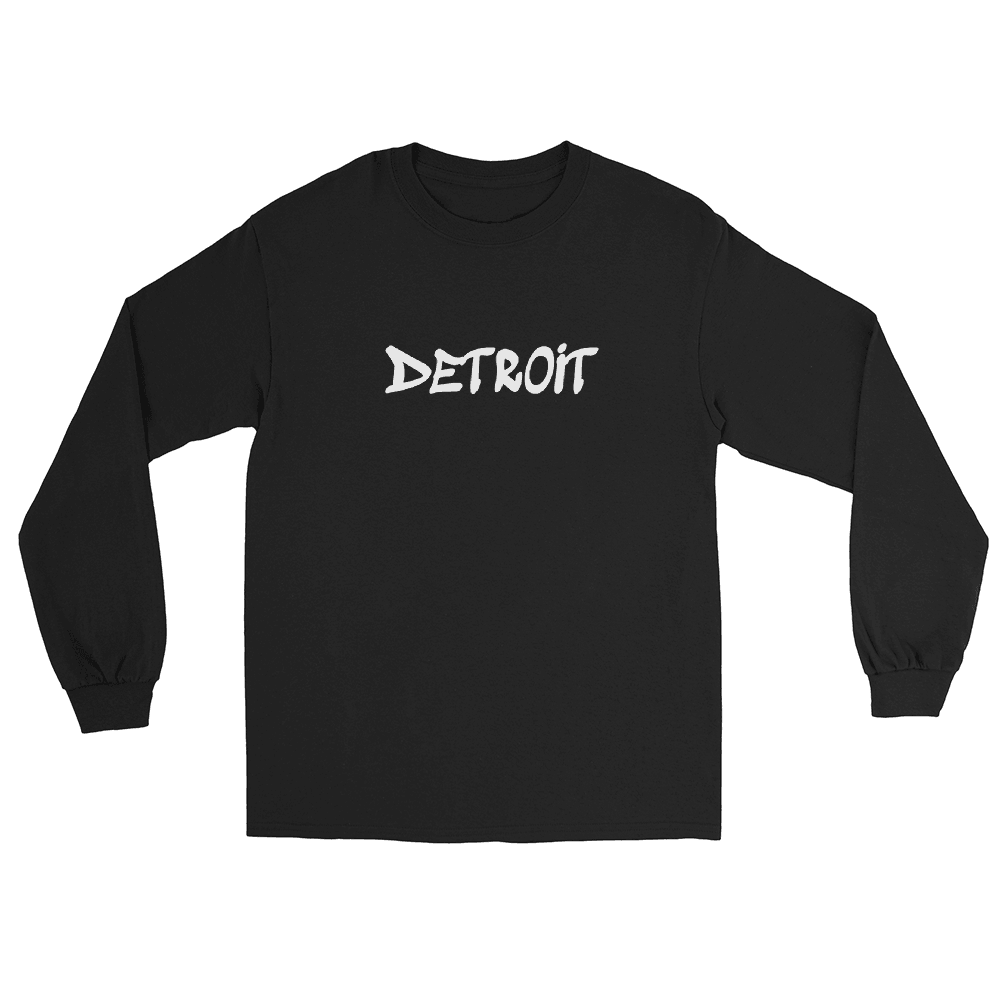 'Detroit' T-Shirt (1980s Hip Hop Font) | Unisex Long Sleeve - Circumspice Michigan