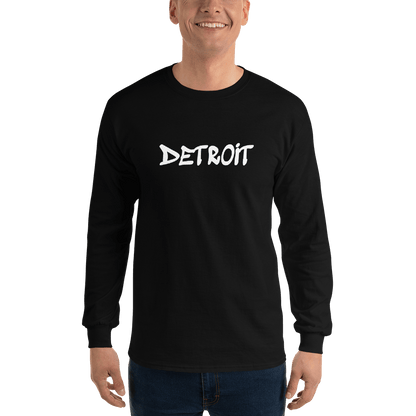 'Detroit' T-Shirt (1980s Hip Hop Font) | Unisex Long Sleeve - Circumspice Michigan