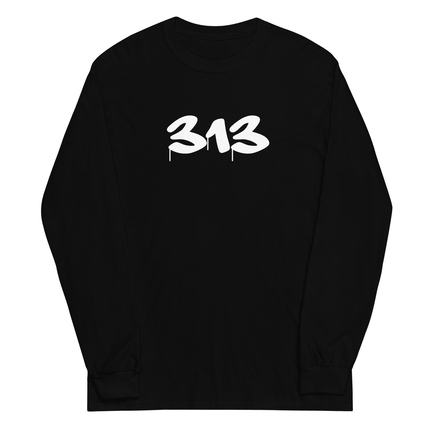 Detroit '313' T-Shirt (Tag Font) | Unisex Long Sleeve - Circumspice Michigan