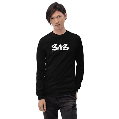 Detroit '313' T-Shirt (Tag Font) | Unisex Long Sleeve - Circumspice Michigan