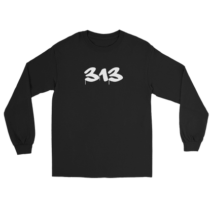 Detroit '313' T-Shirt (Tag Font) | Unisex Long Sleeve - Circumspice Michigan