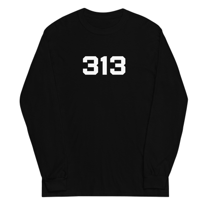 Detroit '313' T-Shirt (Athletic Font) | Unisex Long Sleeve - Circumspice Michigan