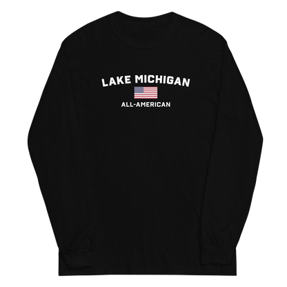 'Lake Michigan All American' T-Shirt | Unisex Long Sleeve - Circumspice Michigan