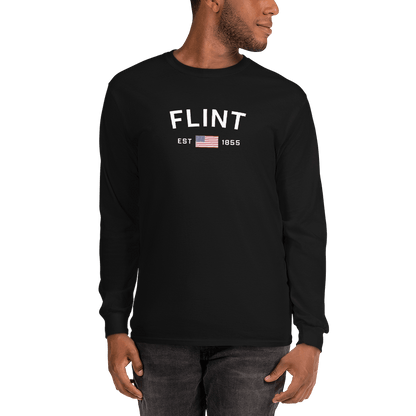 'Flint EST 1855' T-Shirt | Unisex Long Sleeve - Circumspice Michigan