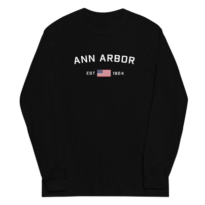 'Ann Arbor EST 1824' T-Shirt | Unisex Long Sleeve - Circumspice Michigan