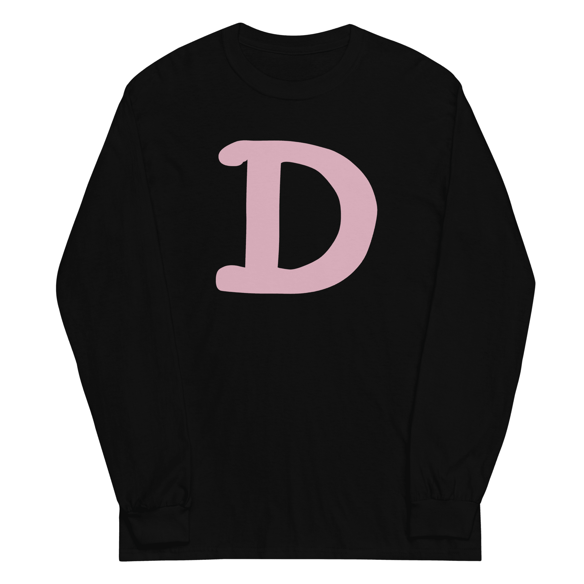 Detroit 'Old French D' T-Shirt (Pink Full Body Outline) | Unisex Long Sleeve - Circumspice Michigan