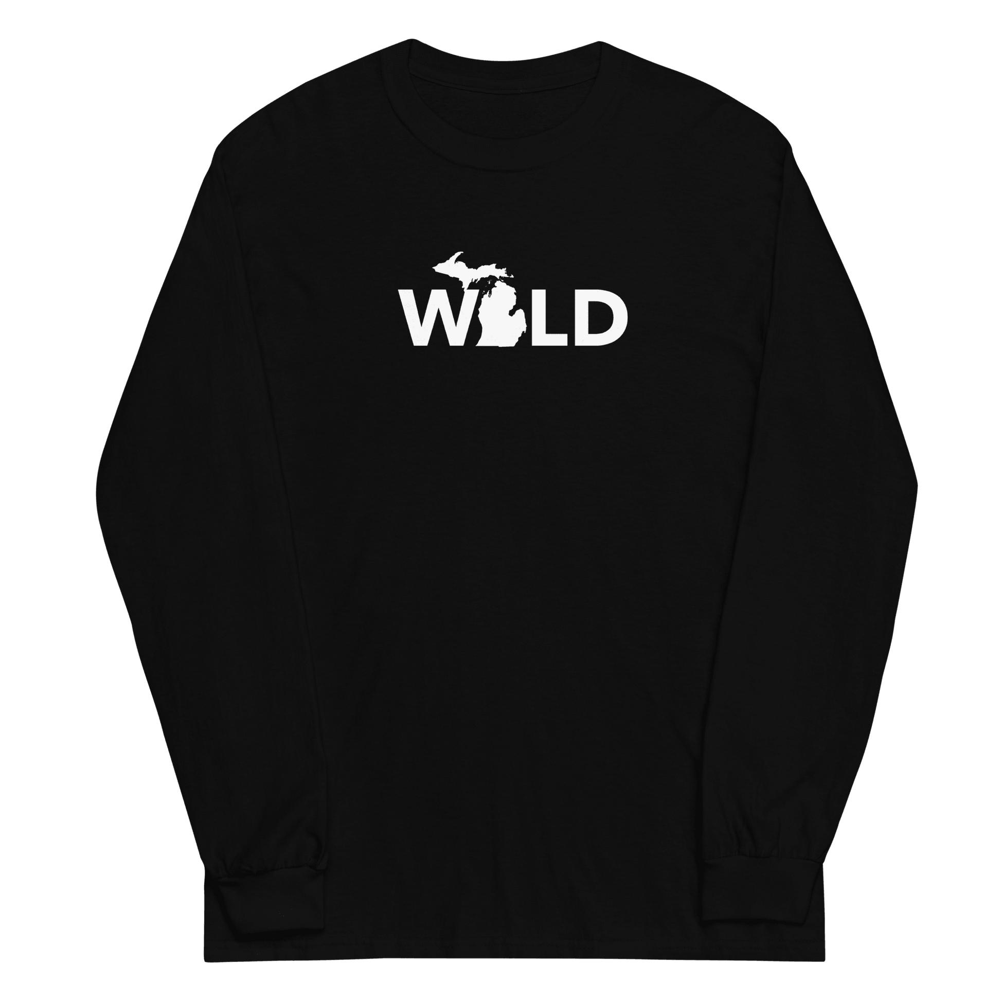 Michigan 'Wild' T-Shirt (Geometric Sans Font) | Unisex Long Sleeve - Circumspice Michigan