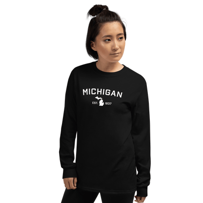 'Michigan EST 1837' T-Shirt | Unisex Long Sleeve - Circumspice Michigan