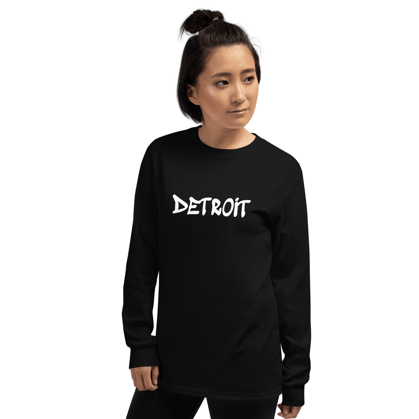 'Detroit' T-Shirt (1980s Hip Hop Font) | Unisex Long Sleeve - Circumspice Michigan