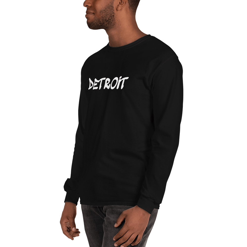 'Detroit' T-Shirt (1980s Hip Hop Font) | Unisex Long Sleeve - Circumspice Michigan