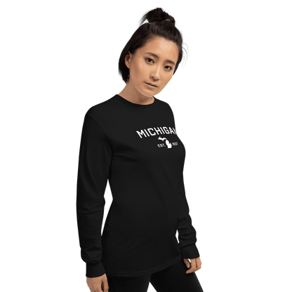 'Michigan EST 1837' T-Shirt | Unisex Long Sleeve - Circumspice Michigan