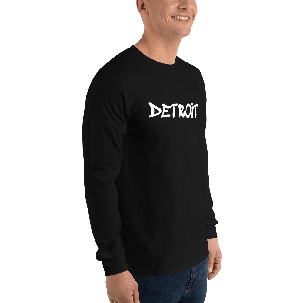 'Detroit' T-Shirt (1980s Hip Hop Font) | Unisex Long Sleeve - Circumspice Michigan