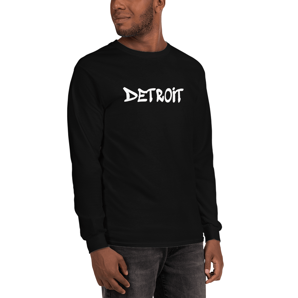 'Detroit' T-Shirt (1980s Hip Hop Font) | Unisex Long Sleeve - Circumspice Michigan