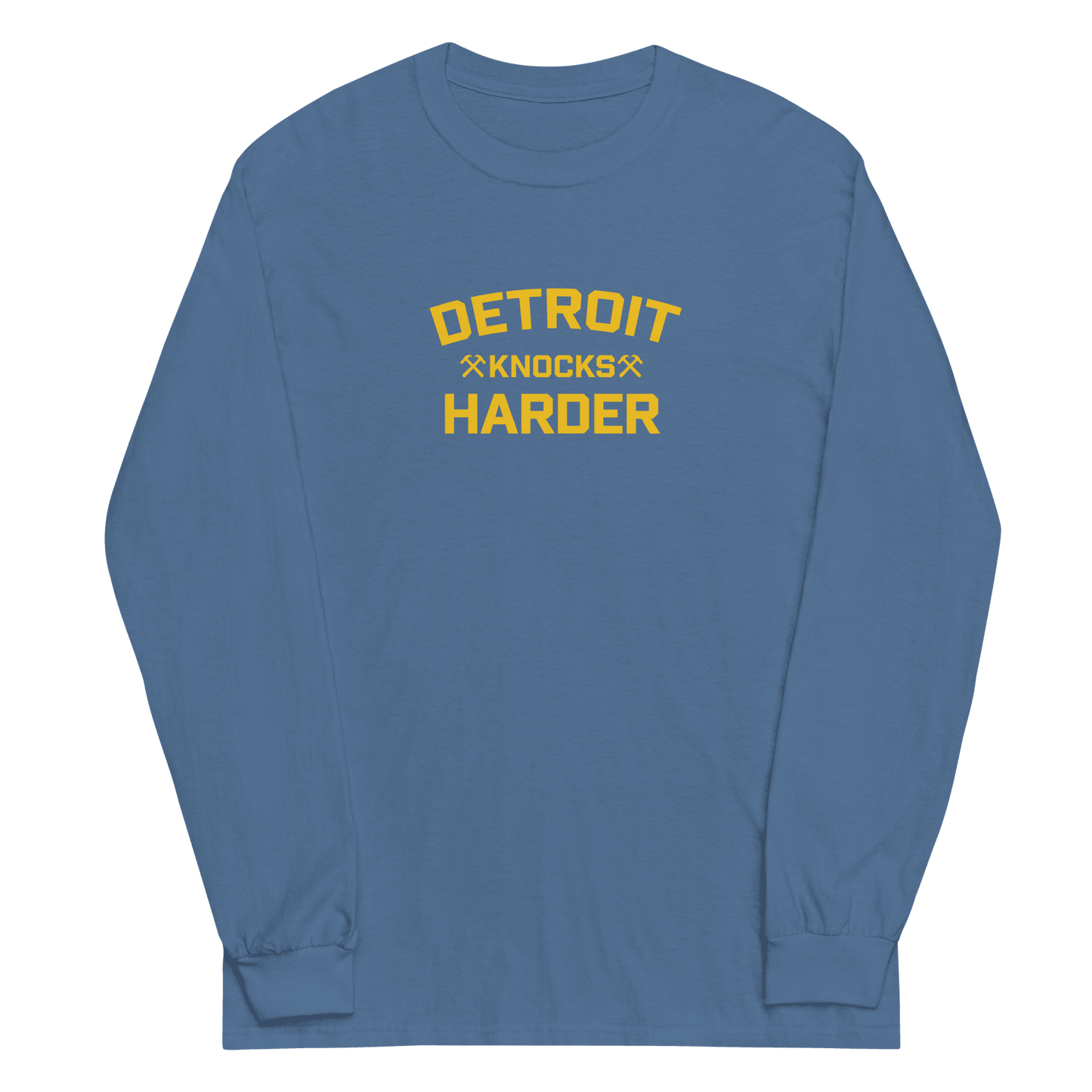 'Detroit Knocks Harder' T-Shirt | Unisex Long Sleeve - Circumspice Michigan