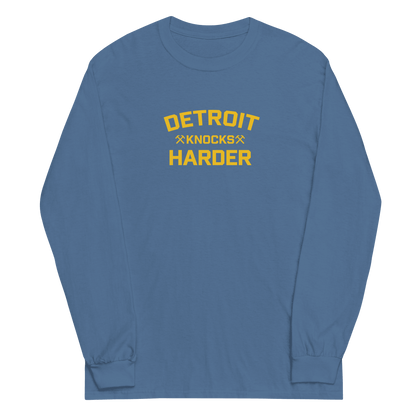 'Detroit Knocks Harder' T-Shirt | Unisex Long Sleeve - Circumspice Michigan