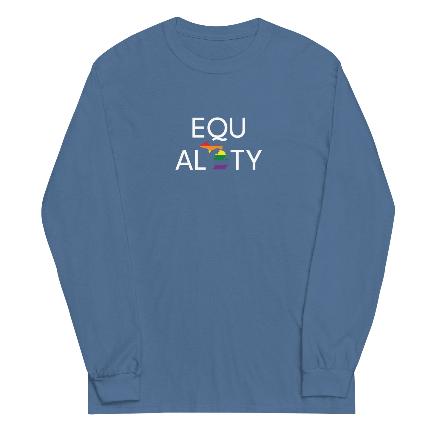 Michigan 'Equality' T-Shirt (LGBTQ Pride Colors) | Unisex Long Sleeve - Circumspice Michigan