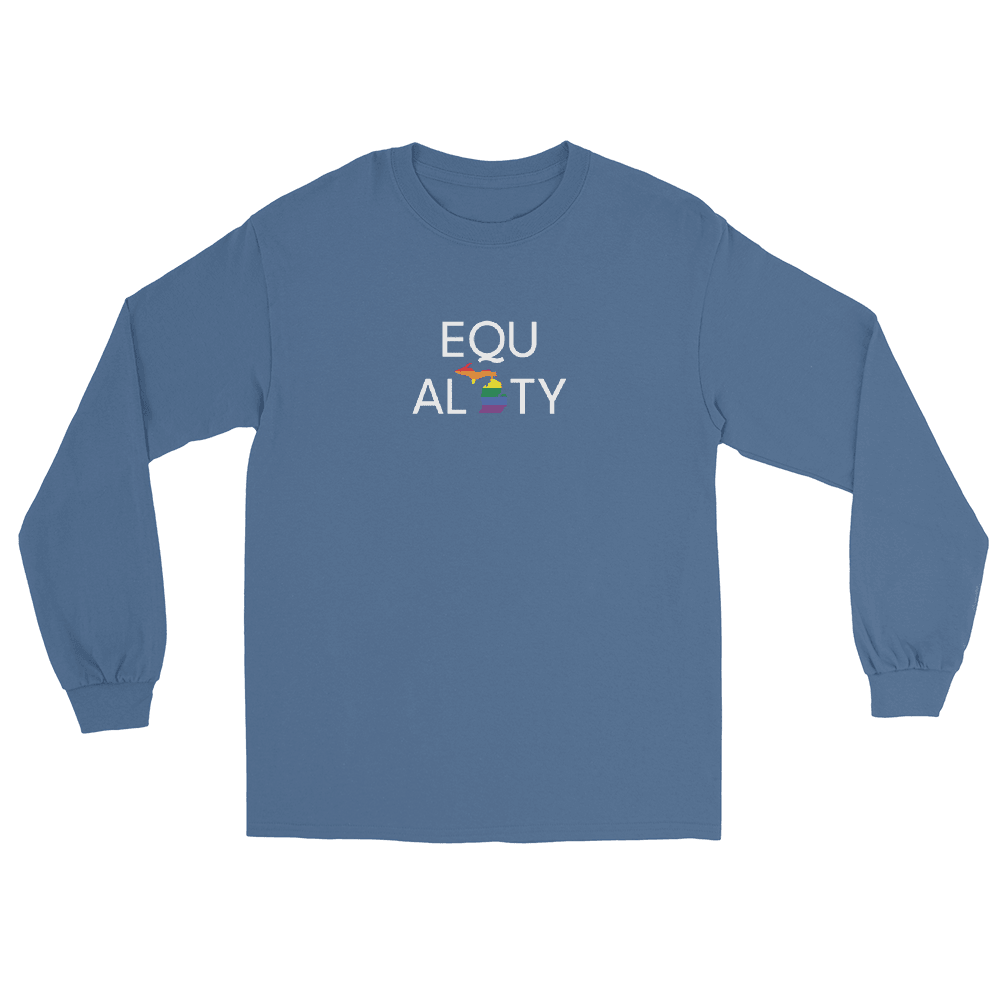 Michigan 'Equality' T-Shirt (LGBTQ Pride Colors) | Unisex Long Sleeve - Circumspice Michigan