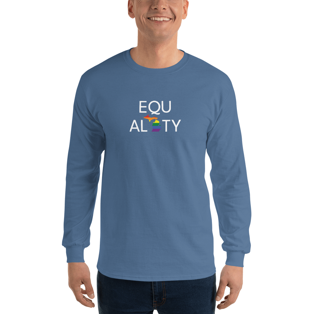 Michigan 'Equality' T-Shirt (LGBTQ Pride Colors) | Unisex Long Sleeve - Circumspice Michigan