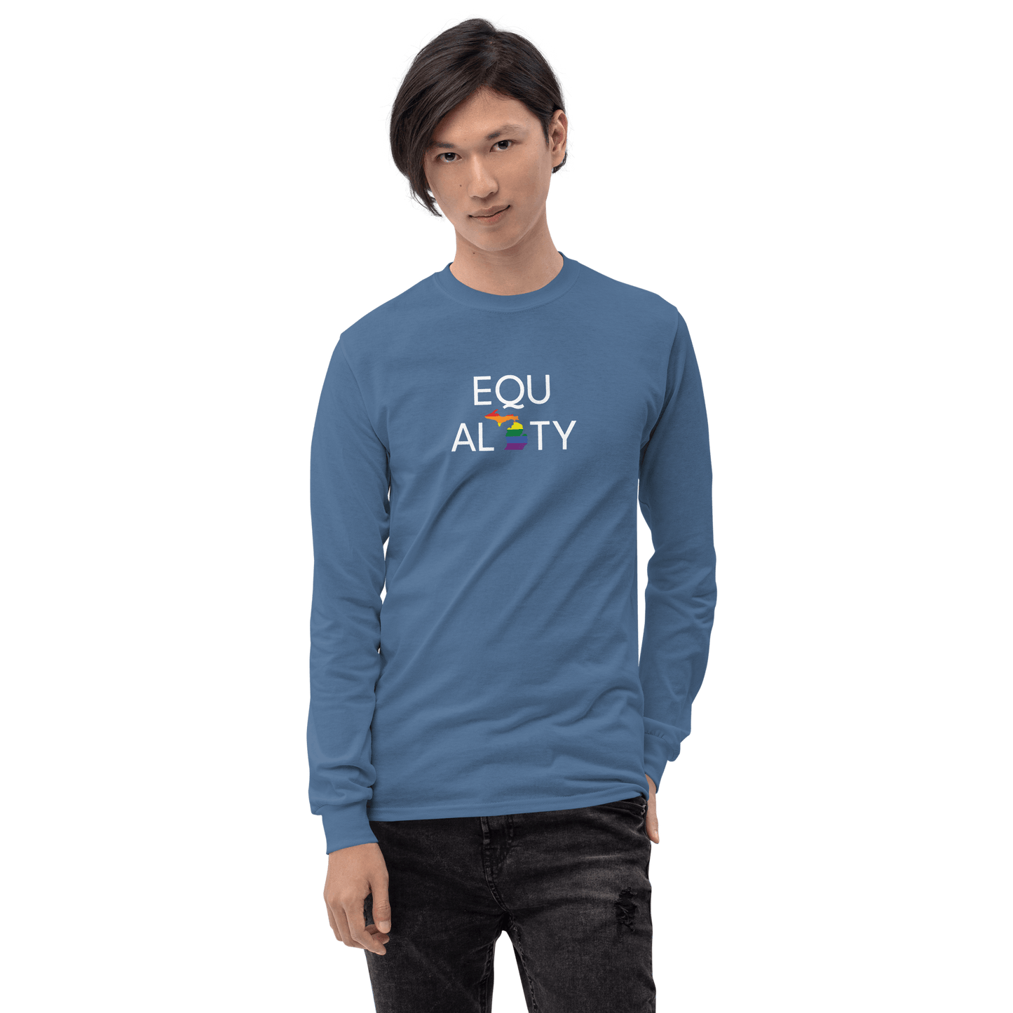 Michigan 'Equality' T-Shirt (LGBTQ Pride Colors) | Unisex Long Sleeve - Circumspice Michigan