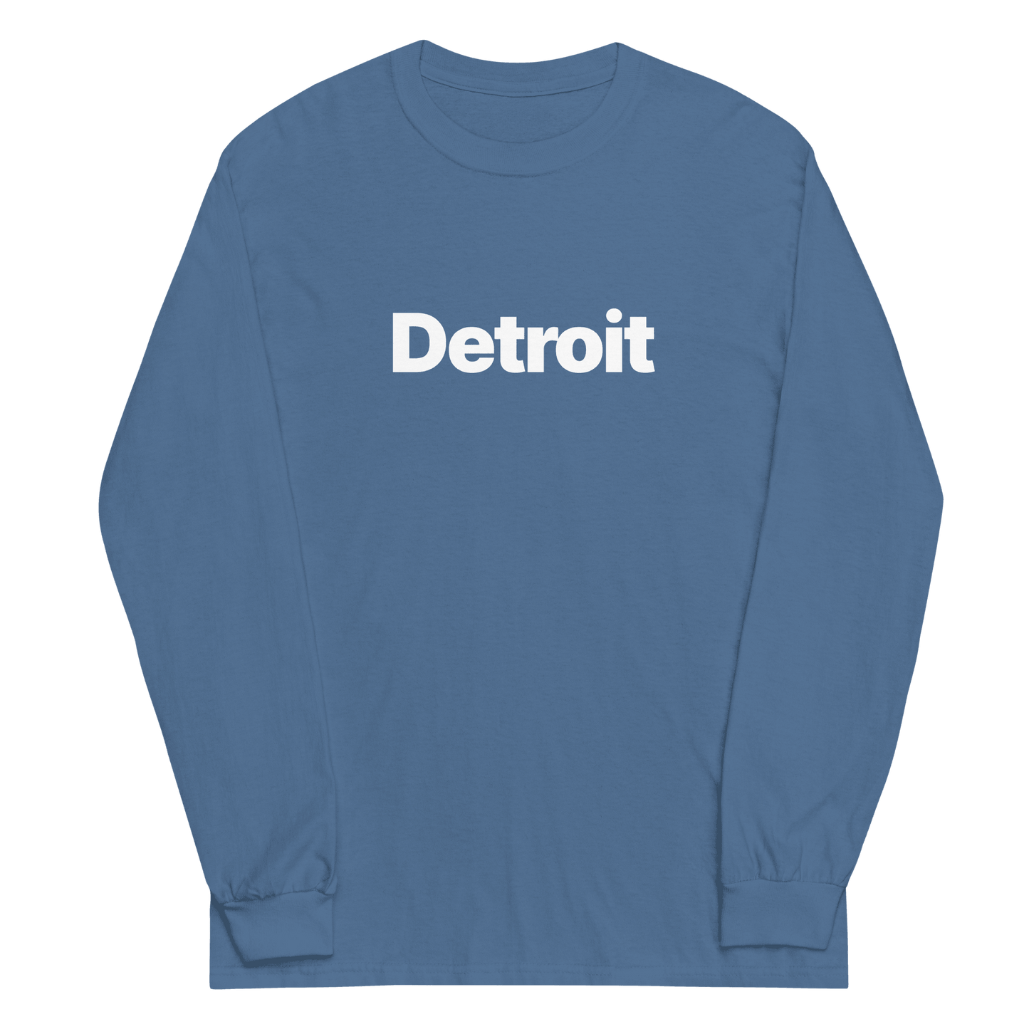 'Detroit' T-Shirt (Swiss Sans Font) | Unisex Long Sleeve - Circumspice Michigan